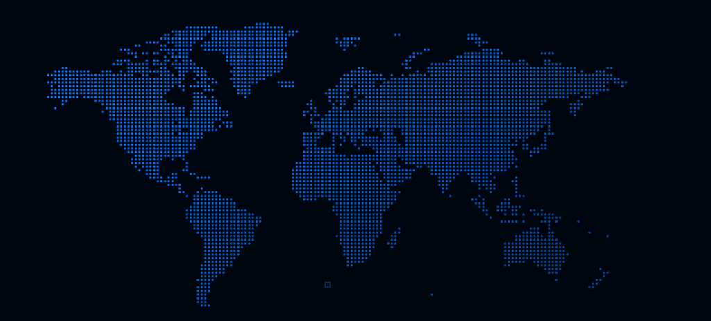 Dotted world map showing global reach